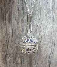 Load image into Gallery viewer, Silver Essential Oil Ball Diffuser Necklace