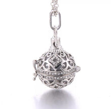 Load image into Gallery viewer, Silver Essential Oil Ball Diffuser Necklace