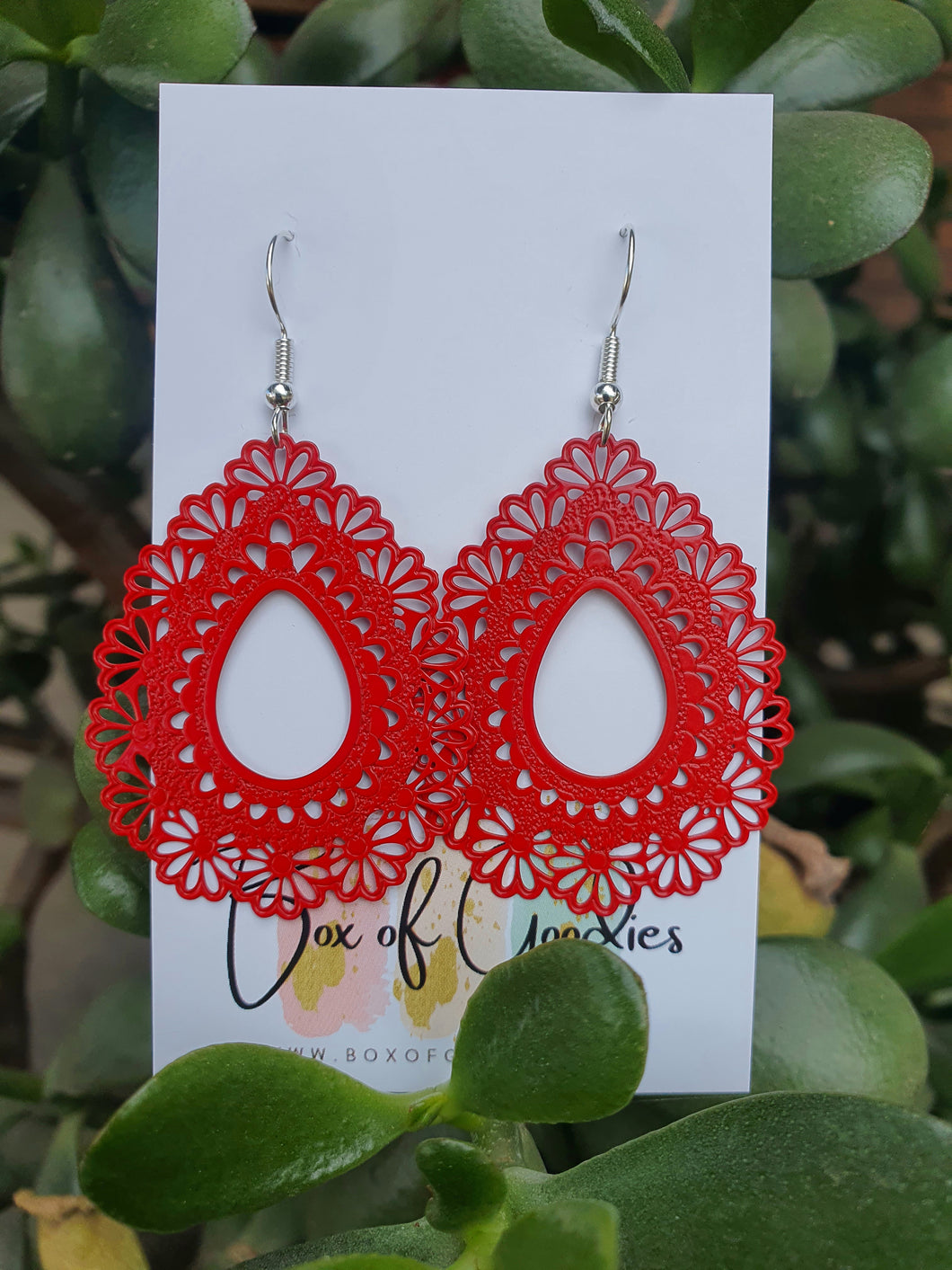 Red  Floral Lace