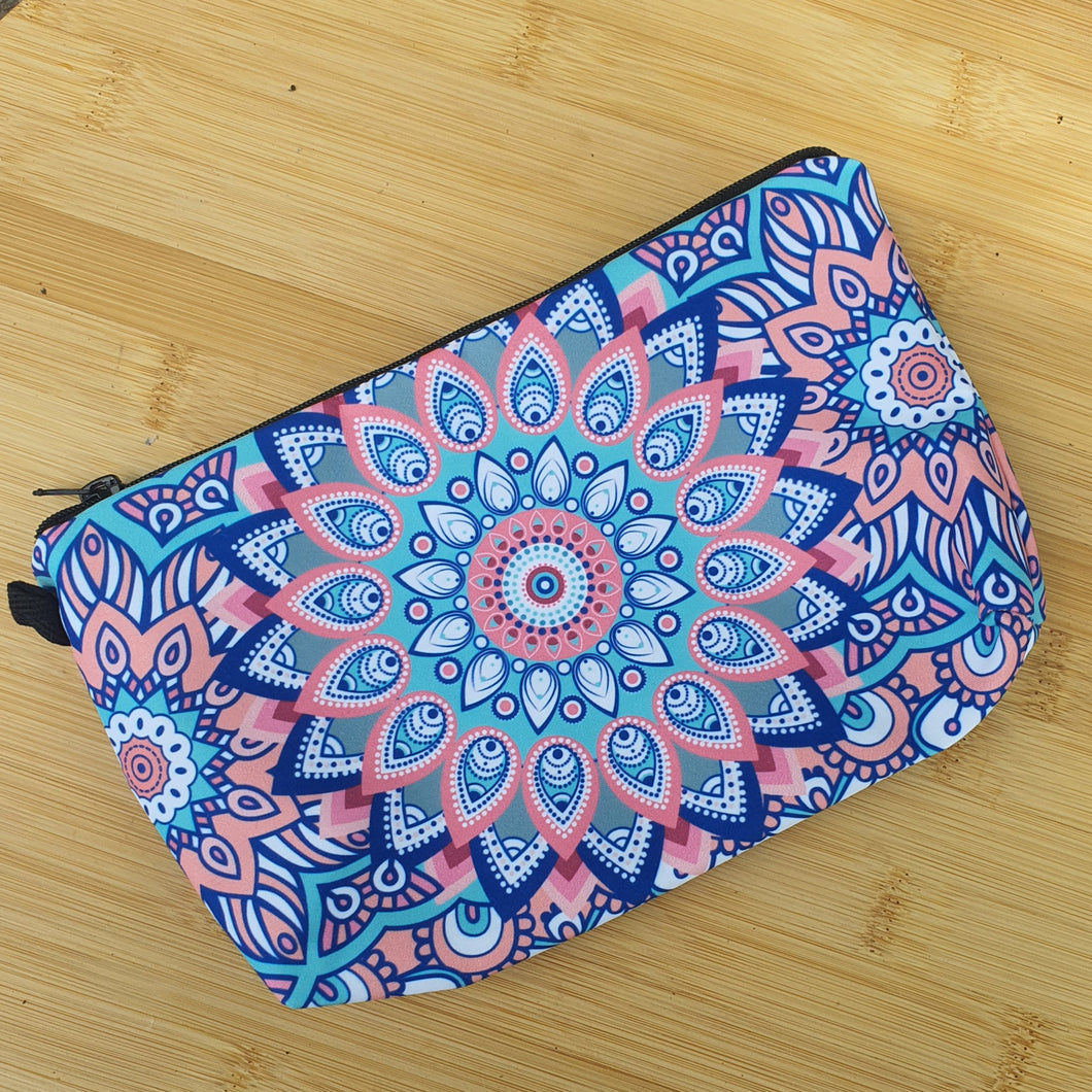 Mandala B print waterproof make up bag