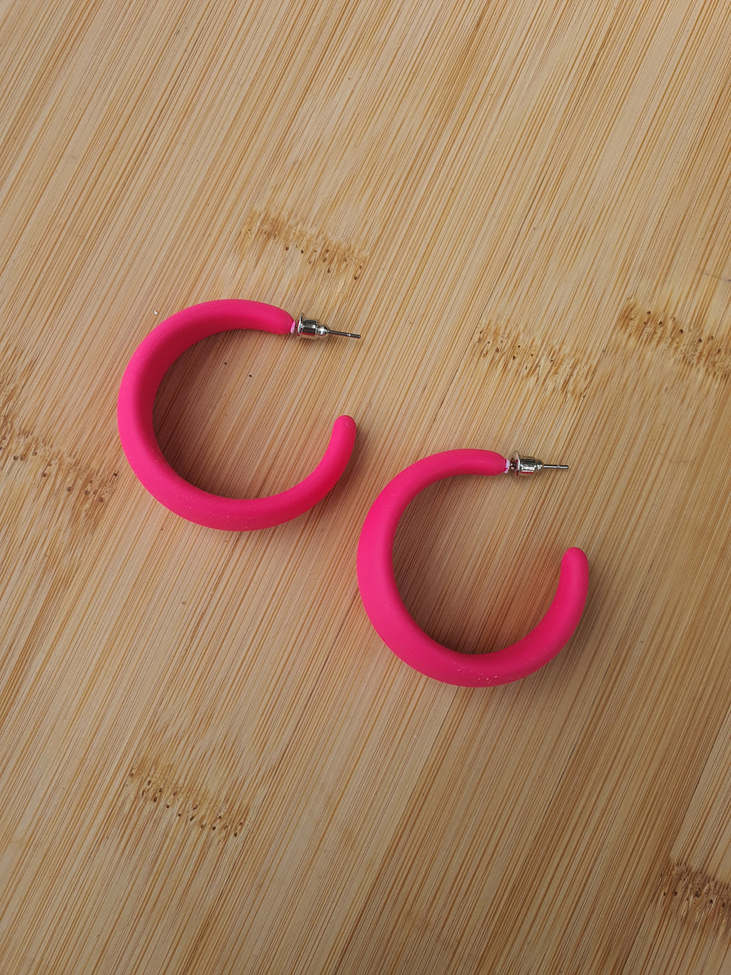 Hot pink wide hoops