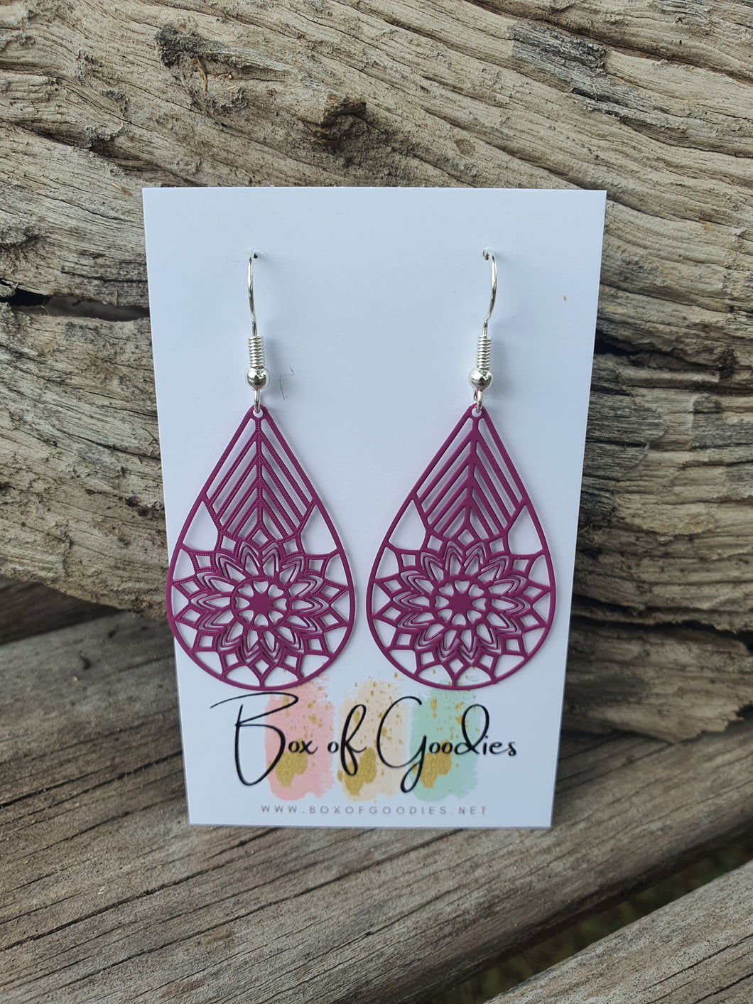 Purple mandala teardrop