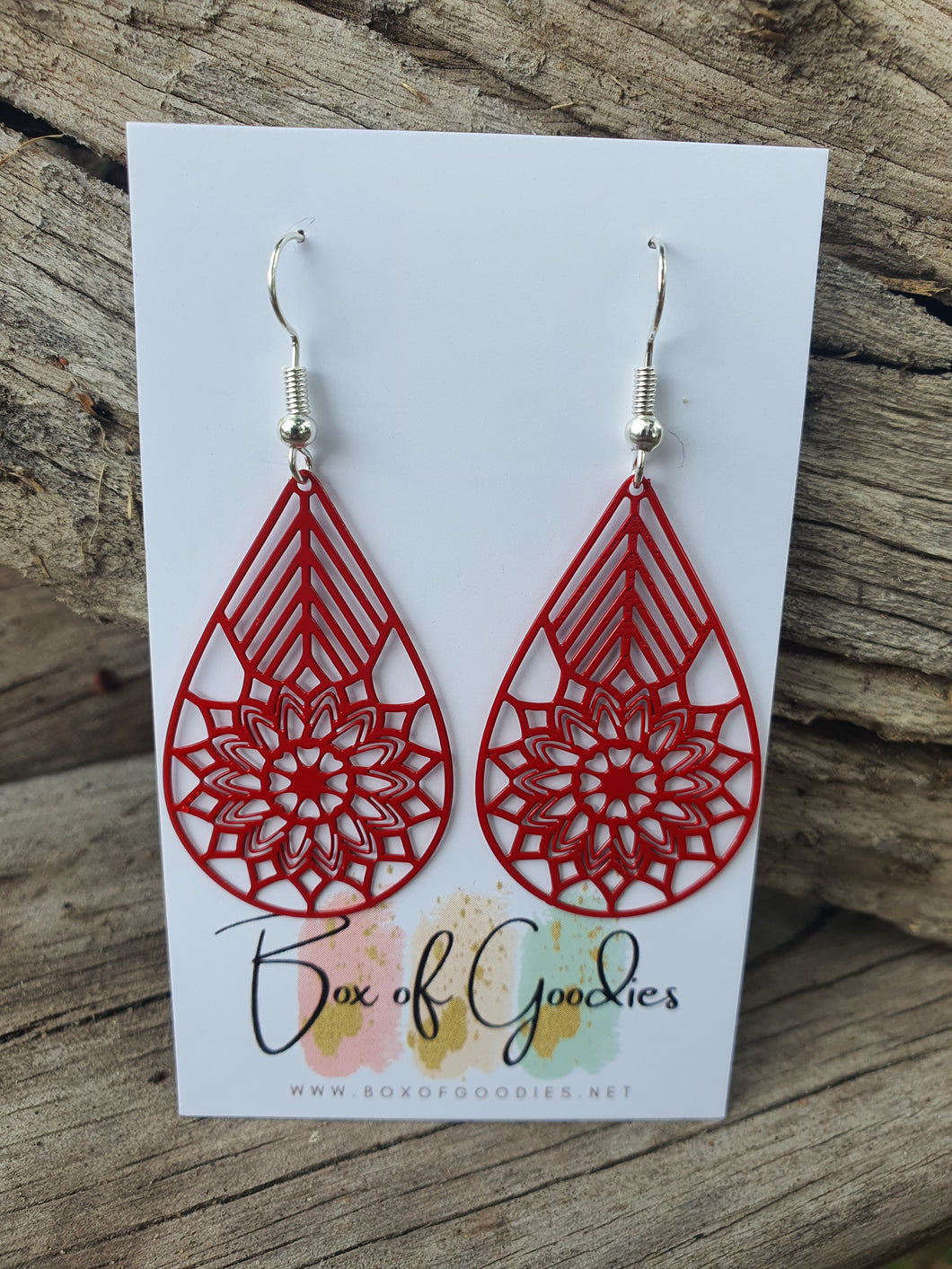 Red mandala teardrop