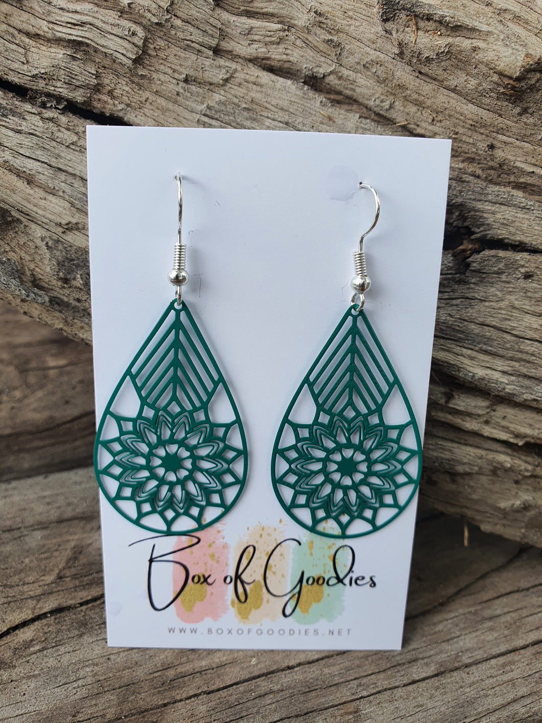 Green mandala teardrop