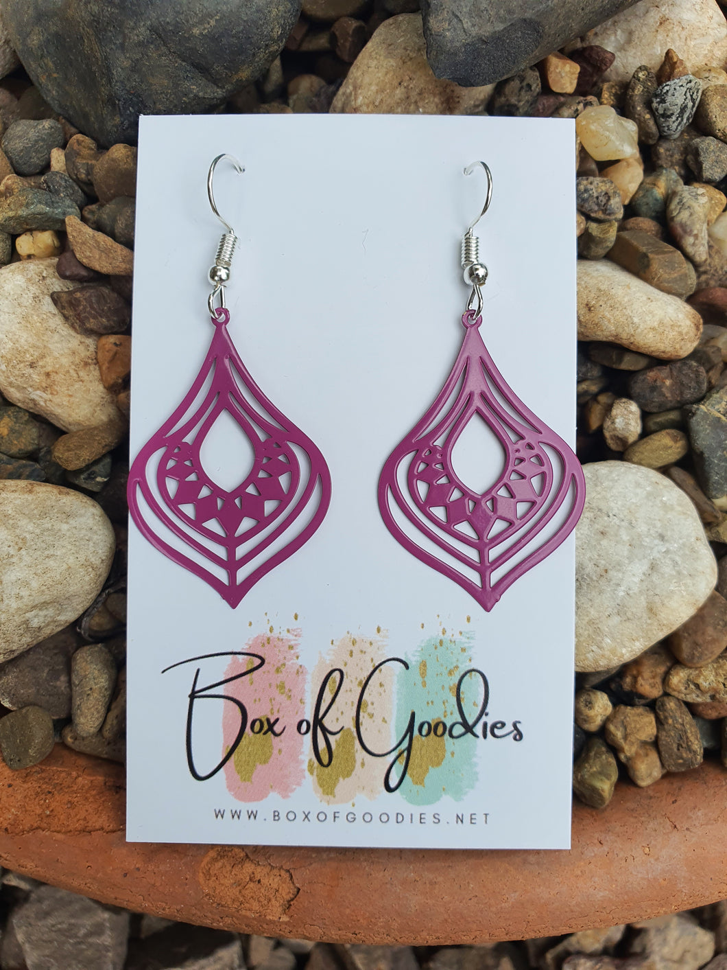 Purple Diamond dangles