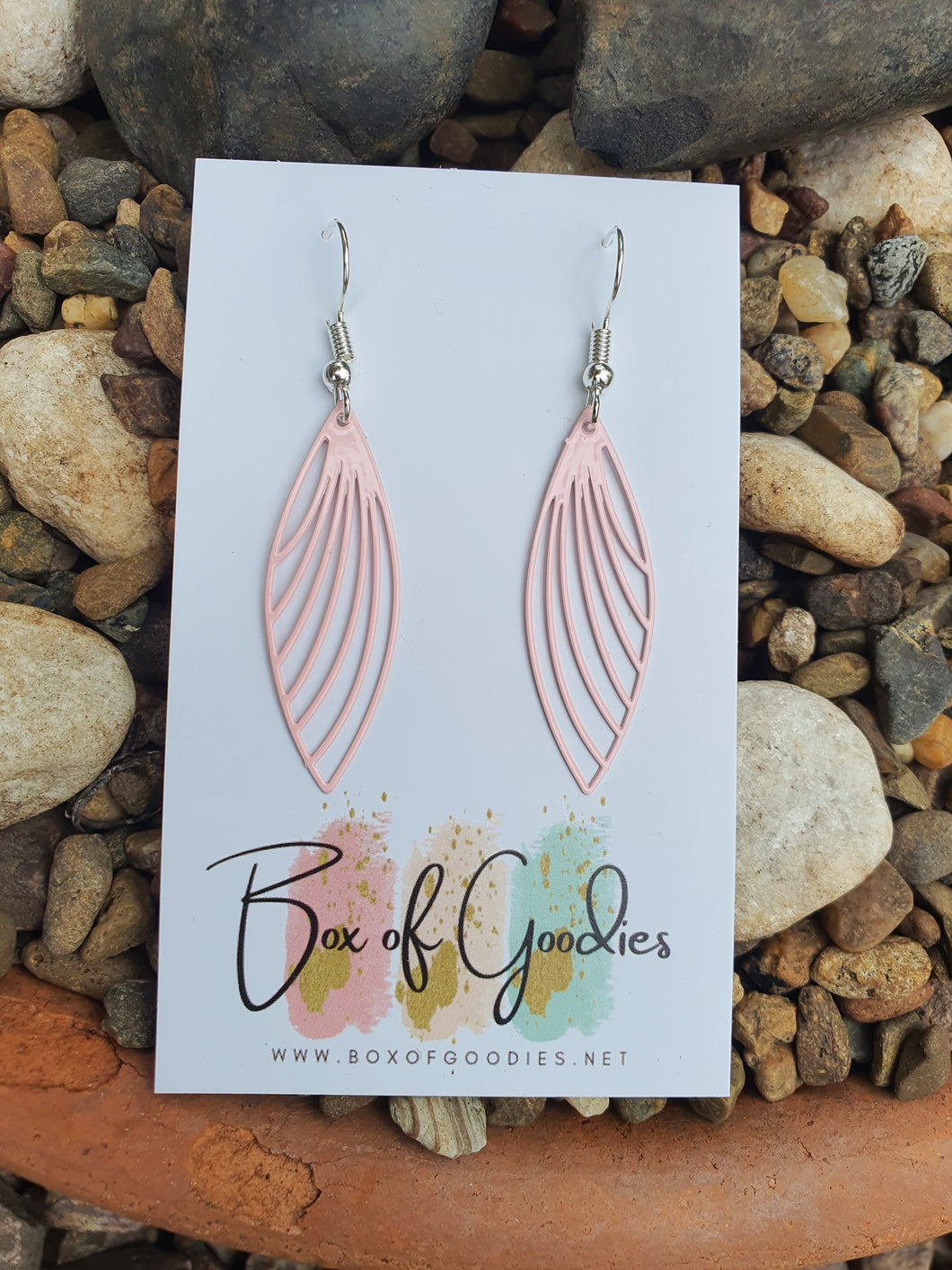 Baby pink long dangles