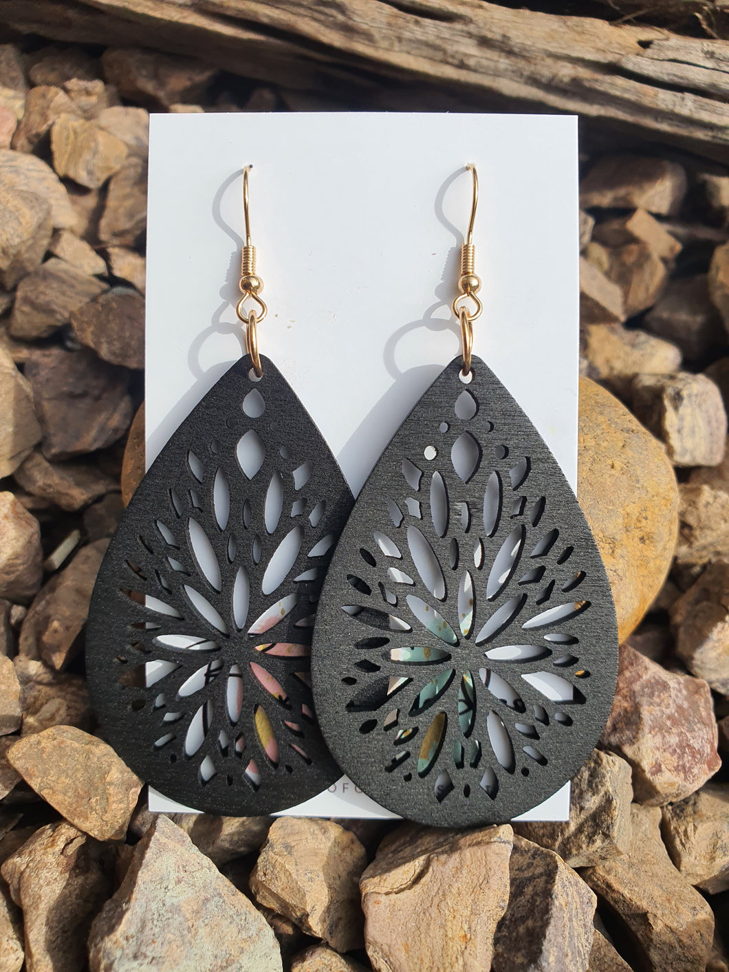 Black teardrop wood