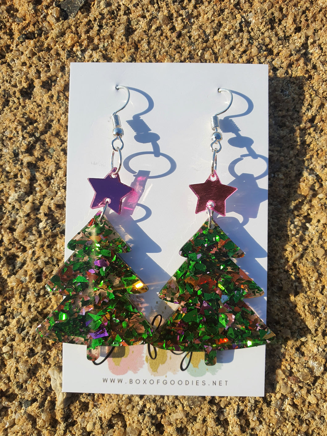 Glitter Trees Pink Star