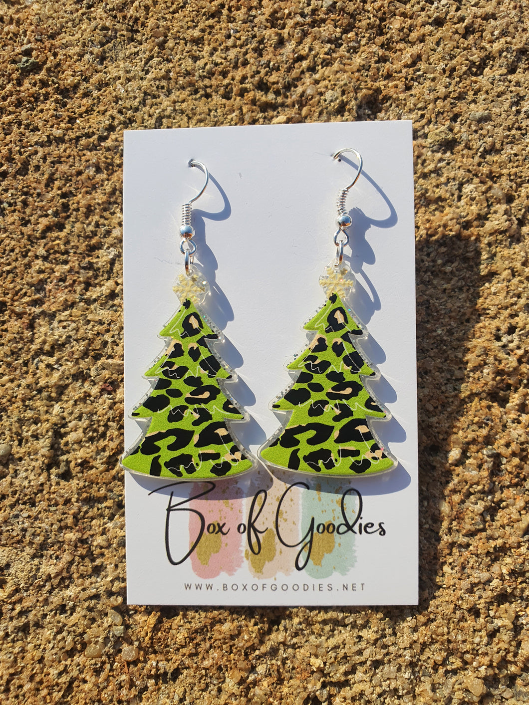 Green animal print Christmas tree