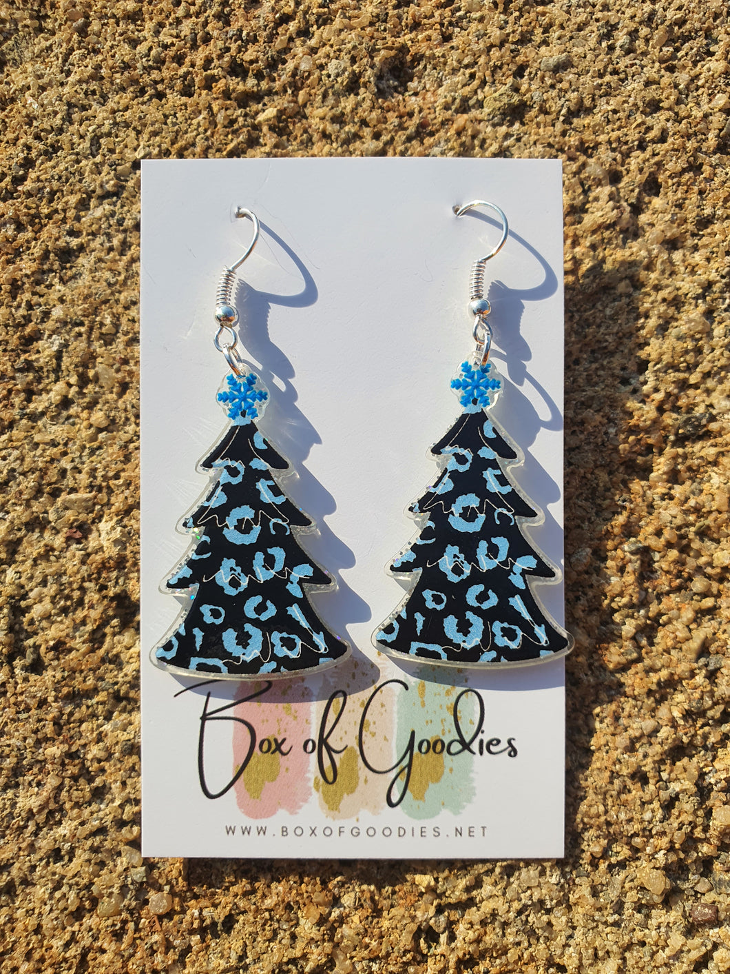 Blue animal print Christmas tree
