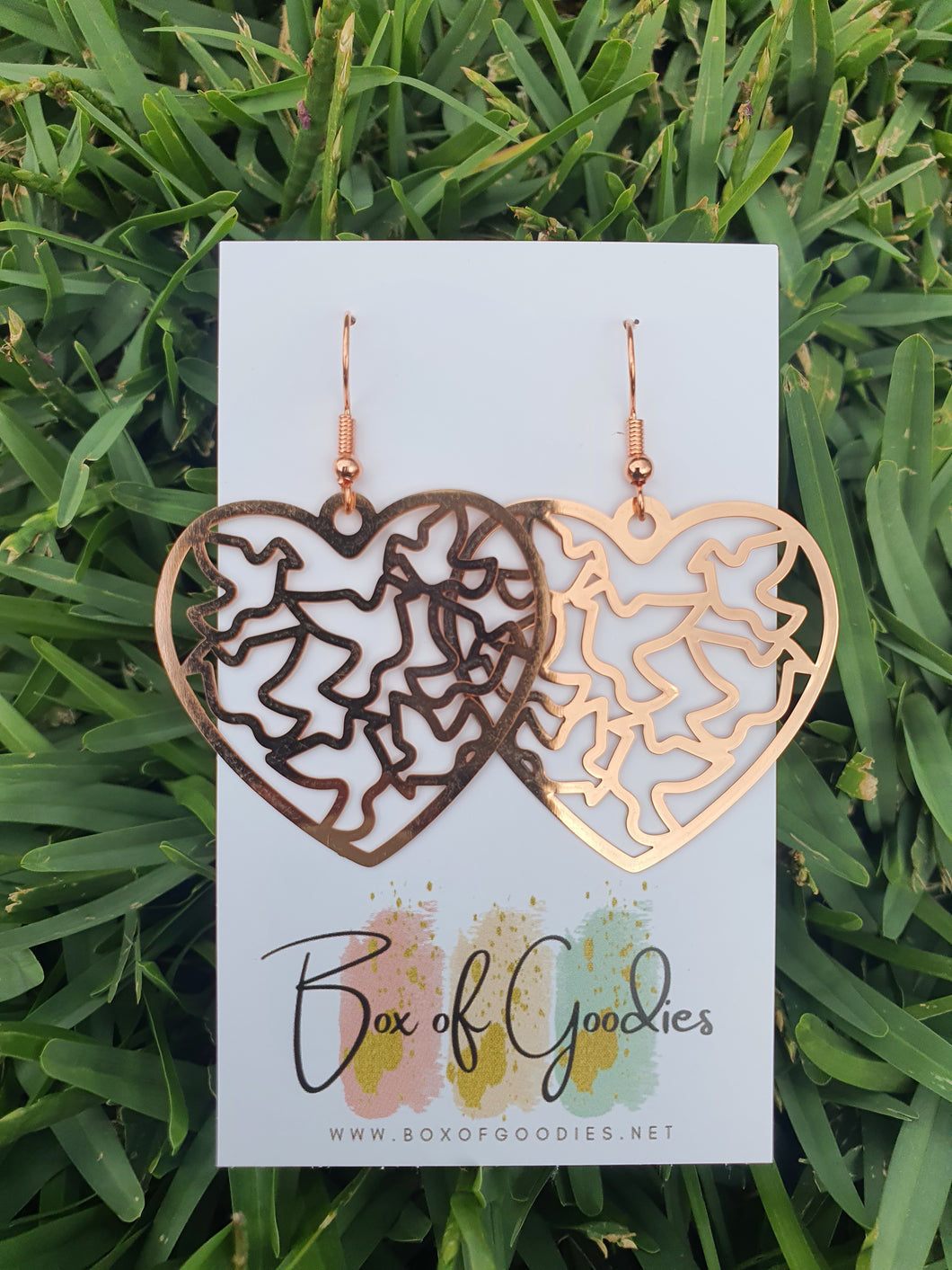 Rose Gold Dove heart