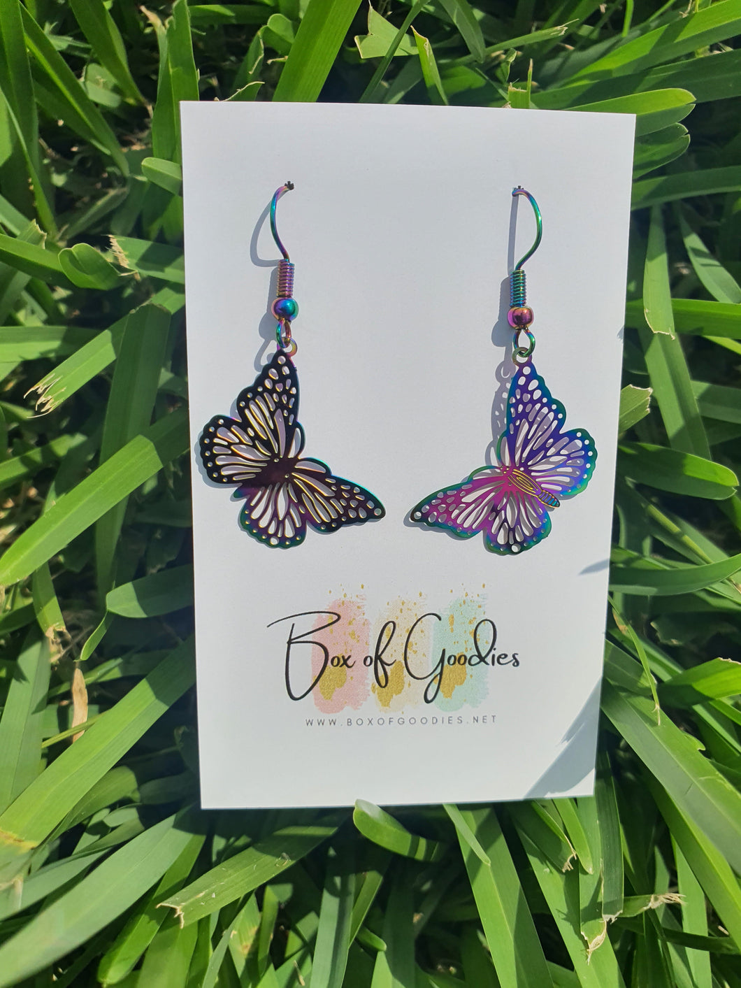Oilslick rainbow butterflies