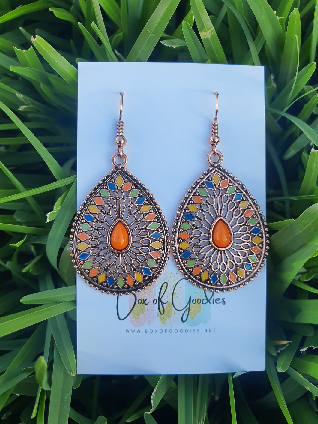 Boho orange dangles