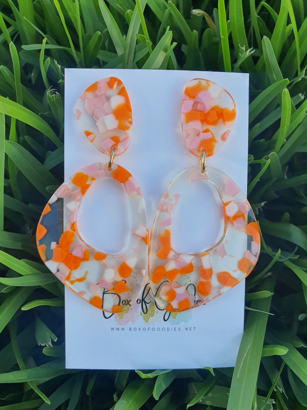 Orange acrylic dangles