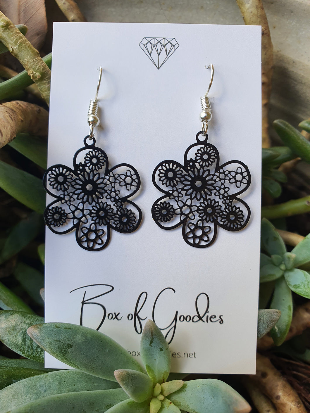 Black Flower design filigree