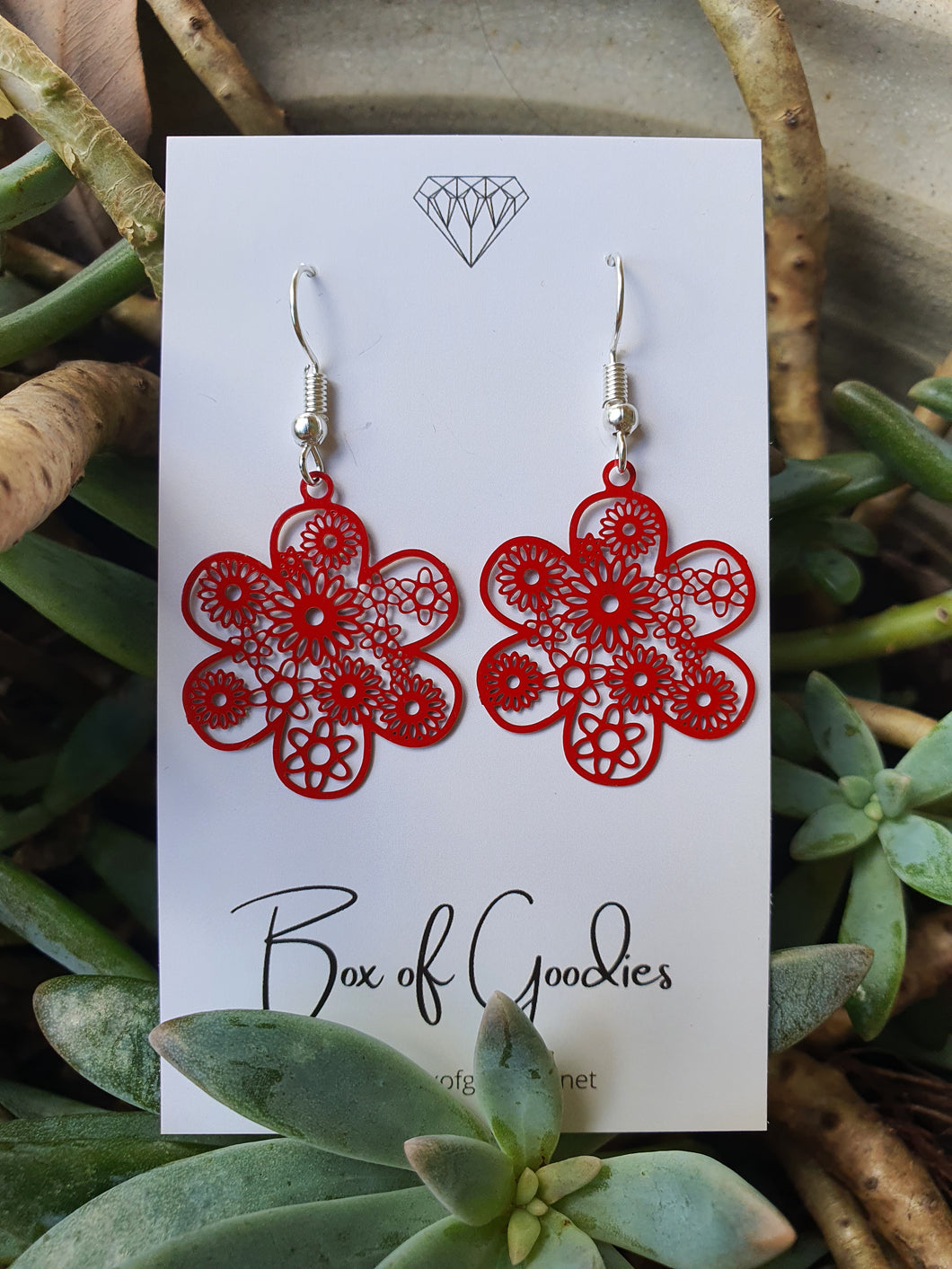 Red Flower design filigree